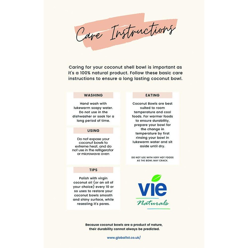 VIE Gourmet Coconut Bowls and Spoons, Set of 4