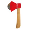 Axe Pizza Cutter with Bamboo Handle and Sharp Rotating Blade