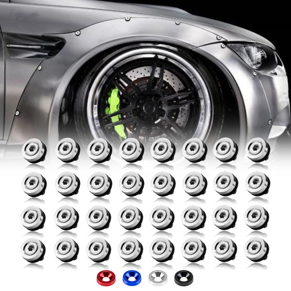 Rolling Gears 32-Pieces M6 Anodized Aluminum Gasket Washer Kit for