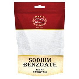 Spicy World Sodium Benzoate 8 Oz - 99% USP/FCC Grade, Additive and Preservative