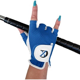 XEIRPRO Cool Skin Half Finger MESH Golf Gloves with Non Slip Floral PATRERN Palm Improves Slip Resistance.