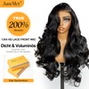Junemet 18 Inch Real Hair Wig, 200% Density, 13 x