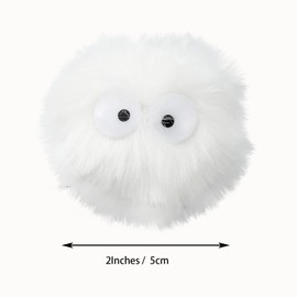 MIUPOO Colourful Pompoms Fur Pompom, Cartoon Eyes Elves Dust Pompom Balls Fluffy Plush Balls for DIY Crafts Women Girls Bag Shoe Hats Pendants Decoration, Pack of 20, 5 cm, White