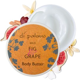 Di Palomo Wild Fig & Grape Body Butter 200ml. Body Moisturiser & Body Lotion. Shea Butter Body Butter with Skin Care. Vegan Body Butter for Women & Body Moisturiser for Women. Vegan Gifts.