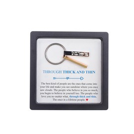 Duduboy Thick and Thin Keychain - Sentimental Gifts Best Friend Keychains, Long Distance Friendship Gifts, Friendship Keychains for Women Soul Sister BFF Jewelry