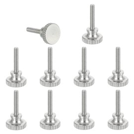 MECCANIXITY 10pcs M2 x 12mm Vernier Caliper Screws, 304 Stainless Steel Flat Head Shoulder Thumb Screws Metric Diamond Knurled Head Bolts Grip Knobs Hand Tighten Thread Fasteners Position