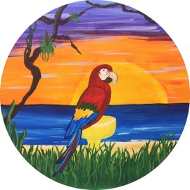 Tire Cover Central Parrot Margarita on Beach Spare Tire Wheel Cover for Camper, RV, Motorhome, 4x4 & More