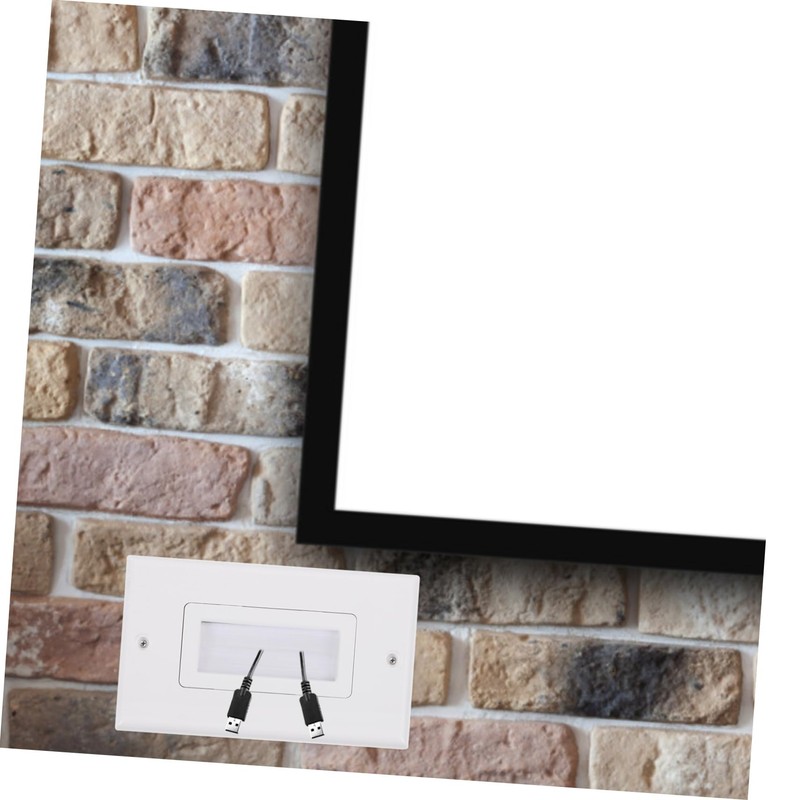 TEHAUX Brush Wall Plate Cable Pass Through for Wall Mount