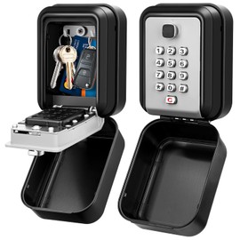 HUANLANG Lock Box for Keys with Code, Waterproof Key Boxs Wall Mount 12-Digit Keypad Locks Box for House Key, Realtors, Garage Spare Keys