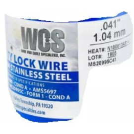 Wire and Cable Specialties Inc Stainless Steel Lock Locking Safety Wire .041" X 10' Also Ideal for ClampTite