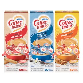 Coffee-Mate Creamer Singles Variety Pack, 0.38 Oz, 50 Creamers Per Carton, Case of 3 Cartons