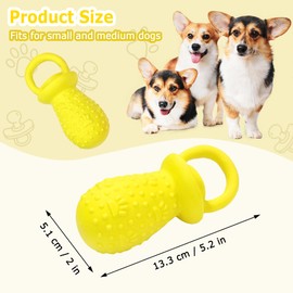 LLSPET Latex Chew Dog Toys, Novelty Squeaky Pacifier Dog Toys, 5.2" Durable Pacifier Dog Chew Toys for Small and Medium Dogs(Yellow,1 Pcs)