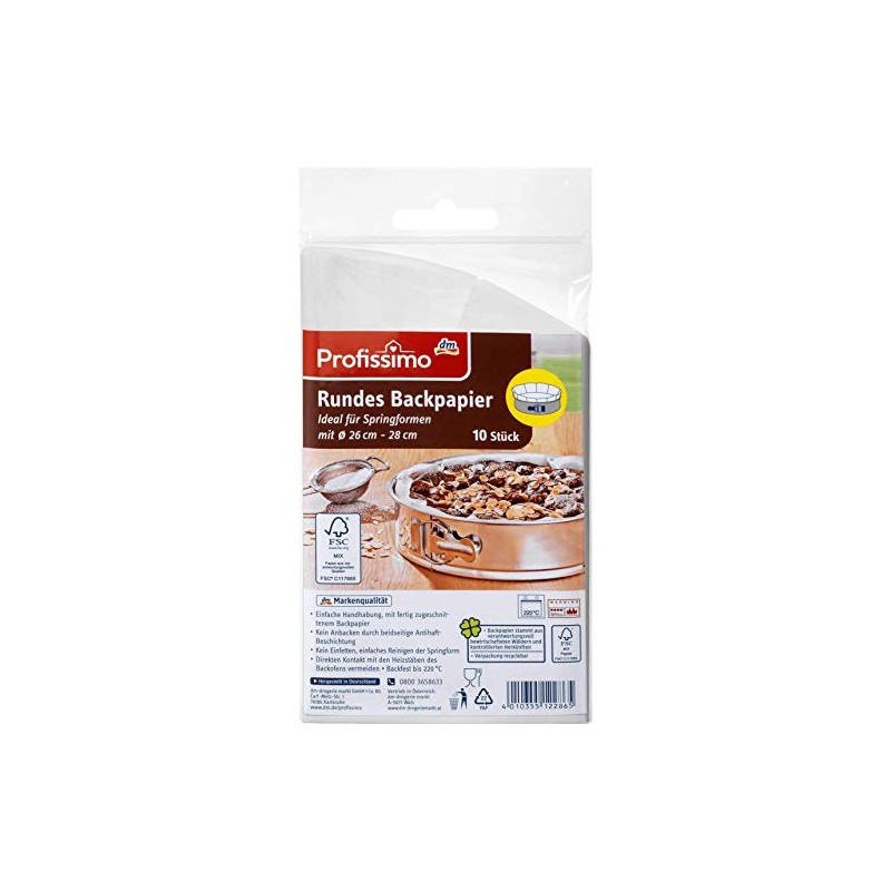 Profissimo Baking Paper Round (Diameter 26 cm - 28 cm),