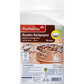 Profissimo Baking Paper Round (Diameter 26 cm - 28 cm), 10 Papers
