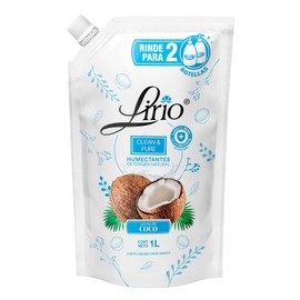 Jabón líquido de manos Lirio Clean & Pure Coco 1Lt