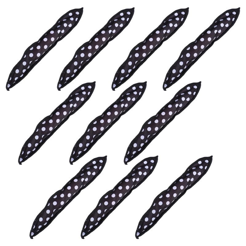 10 Piezas Rizador de Pelo de Esponja, Negro, sin Calor