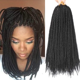 7 Packs Goddess Box Braids Crochet Hair 14 Inch Prelooped Crochet Box Braids Crochet Hair for Black Women Braiding Hair (14 Inch 7 Packs, #1B)