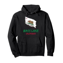 Bass Lake California Paint Splatter Flag Vacation Souvenir Pullover Hoodie