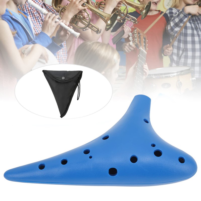 Ocarina Instrument, Ocarina Plastic Blue Easy Playing for Home