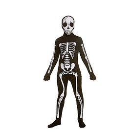 Kids Unisex Skeleton Skinz X-Large Fancy Dress Costume, Black & White, 11-13 years