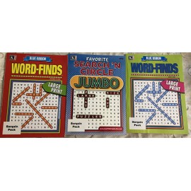 Mixed Lot of 3 Kappa LARGE PRINT Word Find Blue Ribbon Favorite Word-Finds Seek Circle Search Find Puzzle Books 2020 2021
