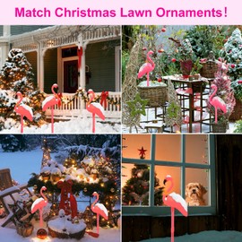 Flamingo Yard Decoration, Pink Flamingos for Yard, Solar Powered Outdoor Garden Flamingo Statue, Flamingo Ornament with Led Light, Waterproof Flamingos for Lawn, Garden, Party Decor, Gift 2 Pack