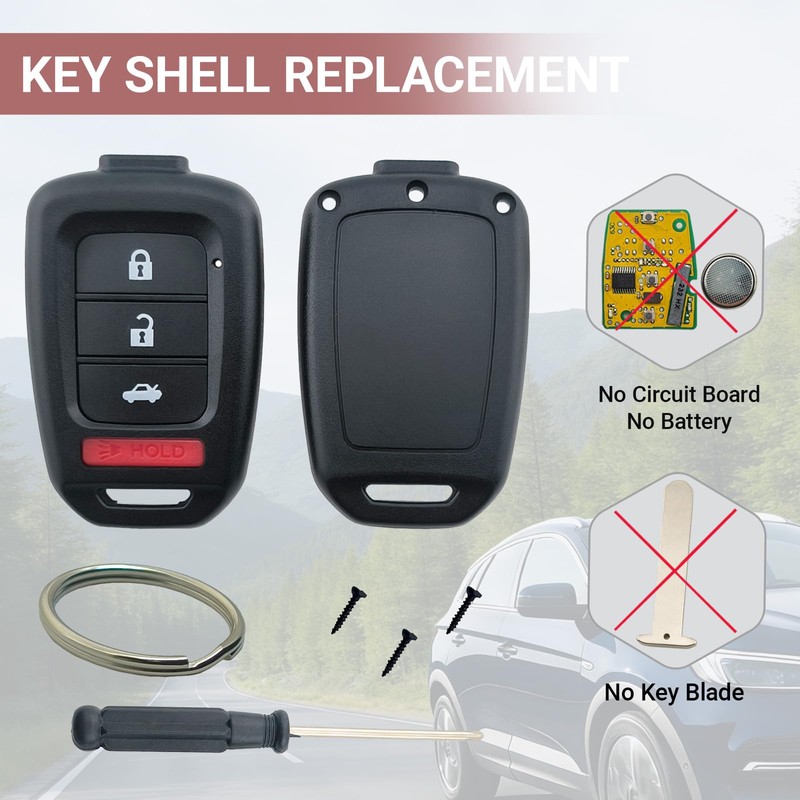 No Cutting Required Key Fob Case Shell fit for Honda