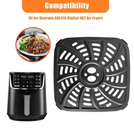 HlkEurt 4QT Air Fryer Grill Plate for Gourmia GAF414 Digital Air Fryers, Upgraded Grill Pan Crisper Plate Tray Rack Insert Grate Grid Shelf for 4 Quart Gourmia Air Fryer, Dishwasher Safe, Nonstick