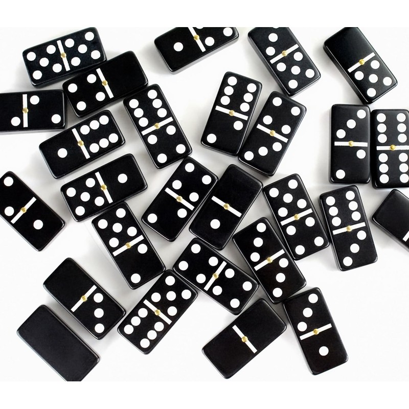 Bucher&Rossini Dominoes Set Double 6 - Classic Black Domino's Game