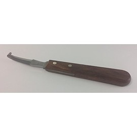 Hoof Knife Small Double Edge Right Left Hand Sheep Farrier Equine Horse Stainless Steel Blade Wooden Handle