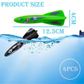COSORO 4Pcs Diving Rocket Torpedoes Toys Swimming Pool Sinking Toy Swimming Sinkers for Kids 7-12,Underwater Diving Toys,Dive Torpedoes Water Swim Underwater Pool Training Toy for Girls Boys