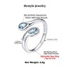 Bestyle Adjustable Rings Women's 925 Silver Droplet Ring, Gemstone Ring,