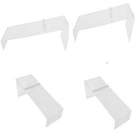 Unbranded Set 4Pc 4 In Height Crystal Clear Acrylic Lucite Single Shoe Stand Retail Heel