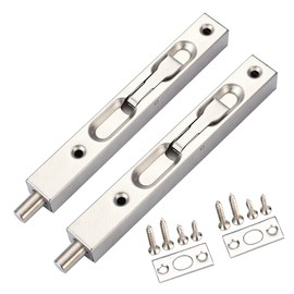 WANLIAN Door Bolt 6 Inch Door Lock Stainless Steel Sliding Bolt for Doors Safety Bolt Door Lock Bolt with Strike and Screws Suitable for Wooden Doors Windows and Cabinets 2 Pieces