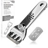 COM-FOUR® Scraper with 2 Stainless Steel Blades with Non-Slip Handle