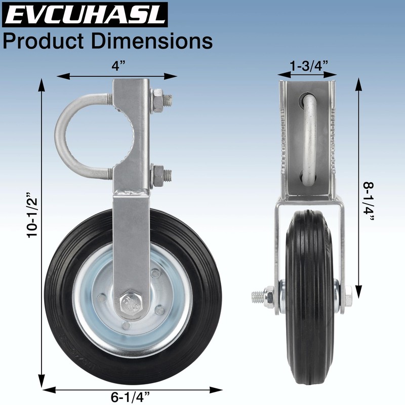 Gate Wheel Supporting Metal Swing Gate with 1-5/8" Thru 2"