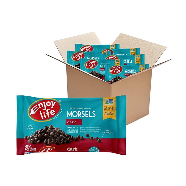 Enjoy Life Dark Chocolate Morsels, Vegan Dairy Free Chocolate Chips, 6 Bags
