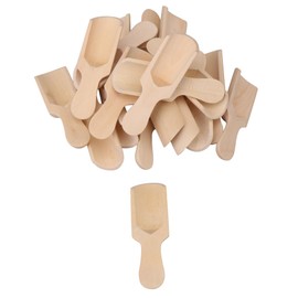 20Pcs Wooden Spoons Wooden Kitchen Scoops Small Unpainted Wood Spoon Scooper