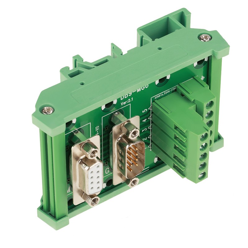 DB9-MG6 DIN Rail Mount Interface Module Male / Female Connector