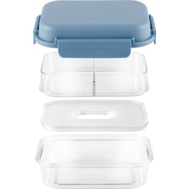 Zwilling Lunchtime Lunch Box with Compartments and Ice Pack, Leakproof Bento Box for School, Work, Picnic, Travel, Camping, 21cm x 15cm, 1L, Blue