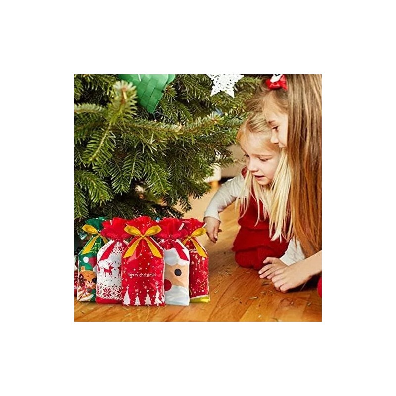 generic 100 Pcs Bolsas De Regalo De Navidad Bolsas Caramelos