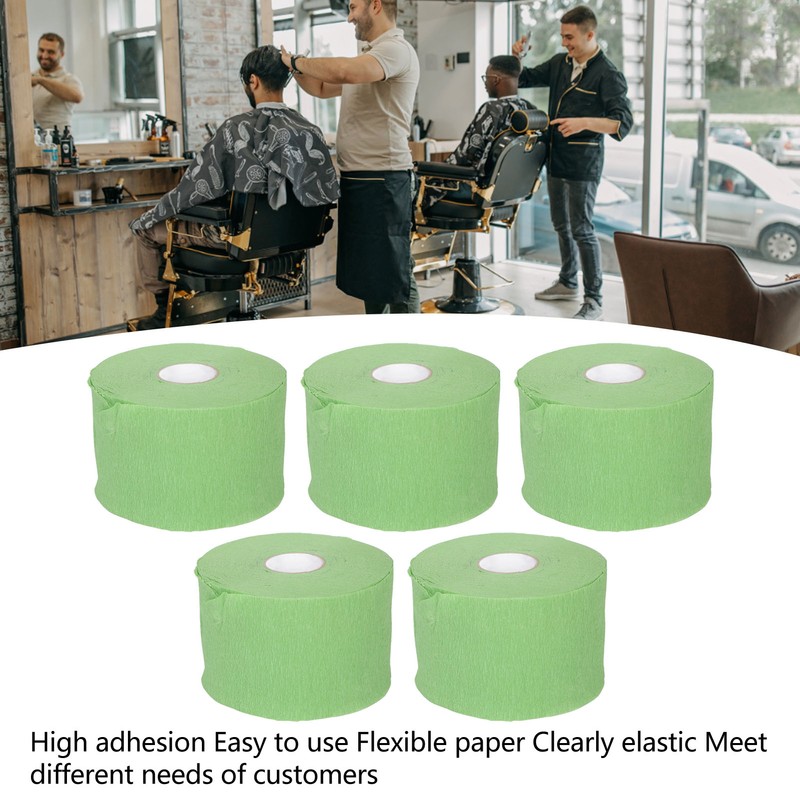 5 Rolls Disposable Barber Paper Neck Strips Self Adhesive Hairdressing