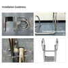 Hoffen 4 Step Pontoon Boat Ladder, Stainless Steel Telescoping Folding