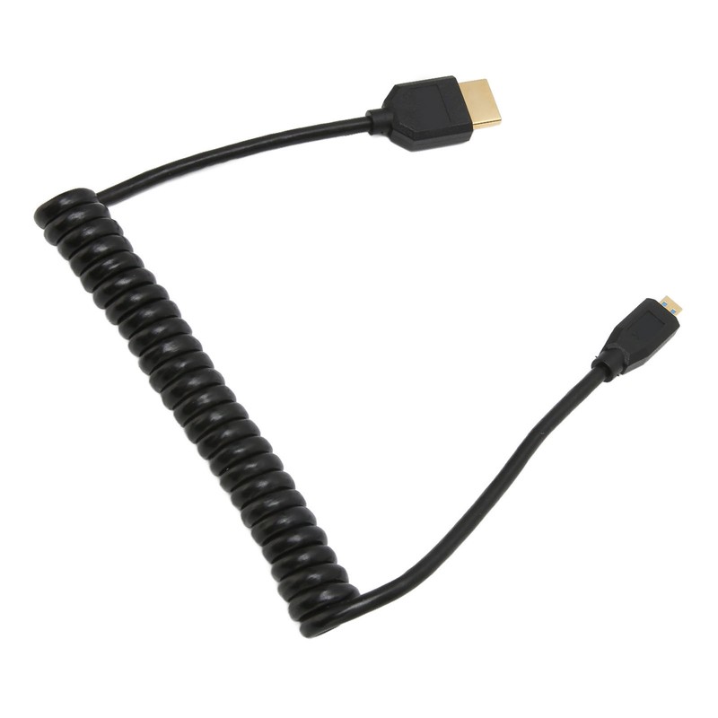 HD Multimedia Interface Cable Spring Retractable A Male to D