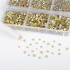 Bymitel Hotfix Crystal Rhinestones Round Gems for Crafts,Mixed 6 Sizes