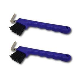 Hoof Pick for Horses Donkey Goat Hoof with Extra Stable Brush and Ergonomic Handle (2 x Blue)