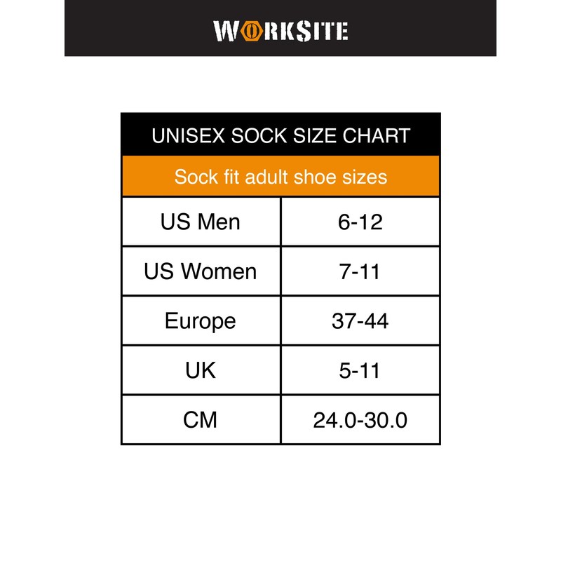 Worksite Men’s Cotton Moisture Control and Cushioned Crew Socks Comfort