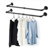 Fobule 36” Wall Mounted Clothes Rack, Industrial Pipe Black Iron