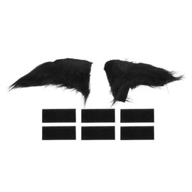 A ABSOPRO Motorcycle Helmet Accessories Decoration Nekomimi Ears for Motorcycle Bicycle Skiing Helmets Black Plush Stickers 1 Set