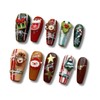 TrendTastic 10Pcs Christmas Nail Charms Glitter Snowflake Nail Art Charms